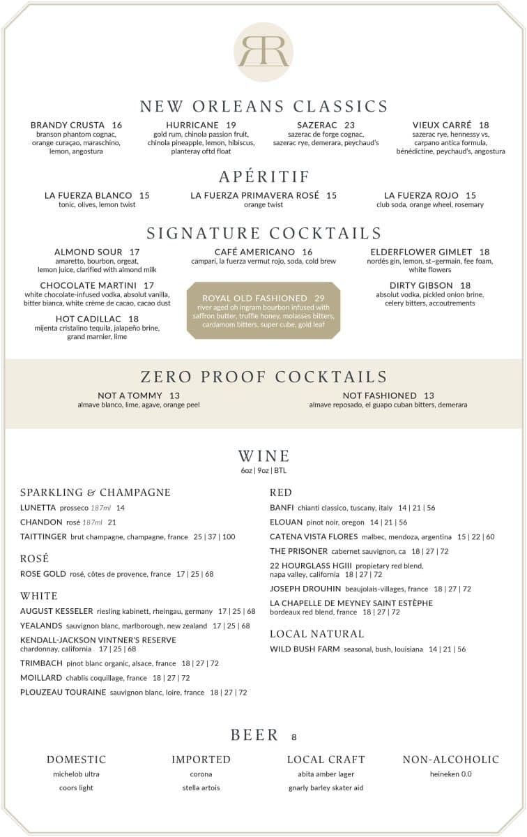 Rib Room Cocktails - Rib Room New Orleans Restaurant French Quarter ...